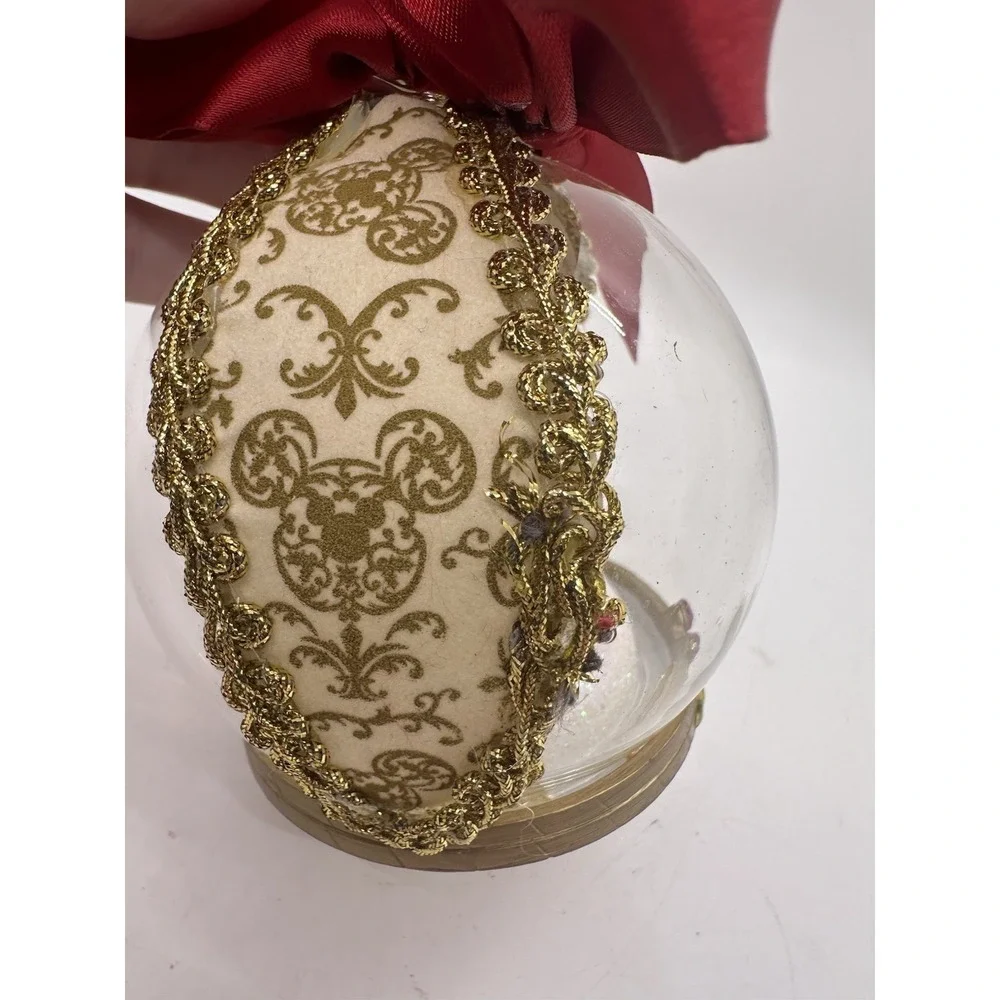 Disney Parks Mickey Minnie Victorian Jeweled Glass Christmas Ornament